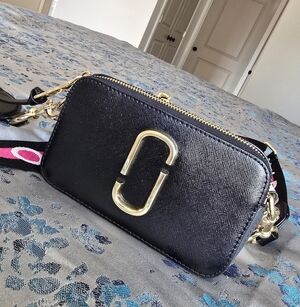 Marc Jacobs Black Crossbody with Gold Double J Hardware